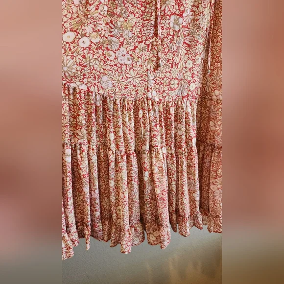 Free People Feeling Groovy Maxi Dress Red Combo M - Picture 7 of 15
